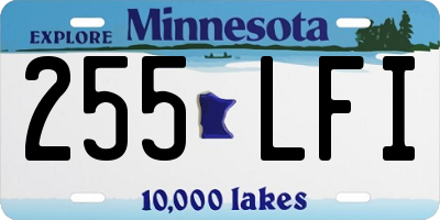 MN license plate 255LFI