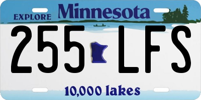 MN license plate 255LFS