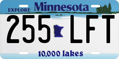 MN license plate 255LFT