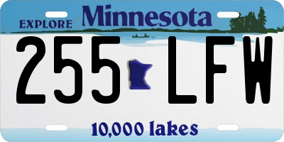 MN license plate 255LFW