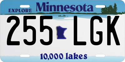 MN license plate 255LGK