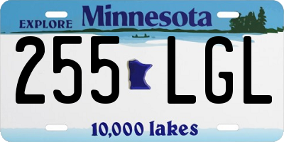 MN license plate 255LGL