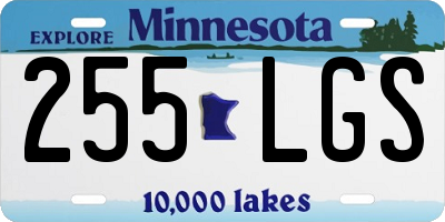 MN license plate 255LGS