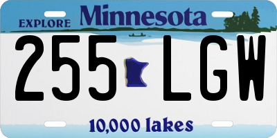 MN license plate 255LGW