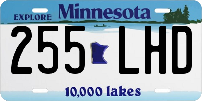 MN license plate 255LHD