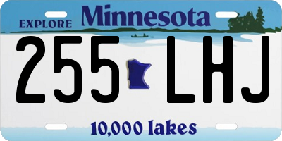 MN license plate 255LHJ