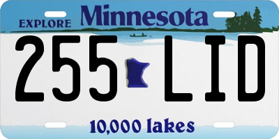 MN license plate 255LID