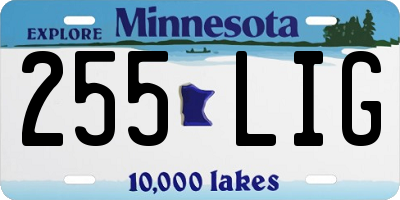 MN license plate 255LIG