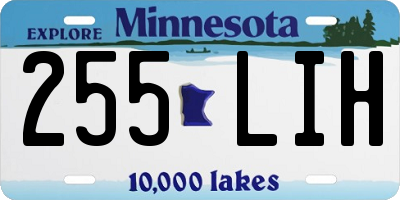 MN license plate 255LIH