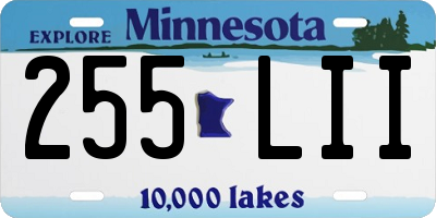 MN license plate 255LII