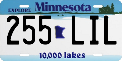 MN license plate 255LIL