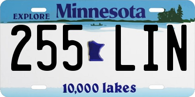MN license plate 255LIN