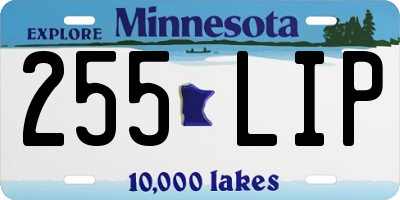 MN license plate 255LIP