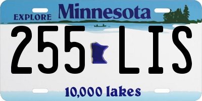 MN license plate 255LIS