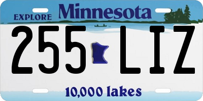 MN license plate 255LIZ