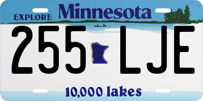 MN license plate 255LJE