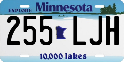 MN license plate 255LJH