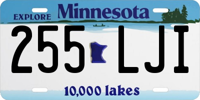 MN license plate 255LJI