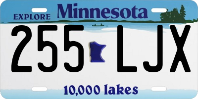 MN license plate 255LJX