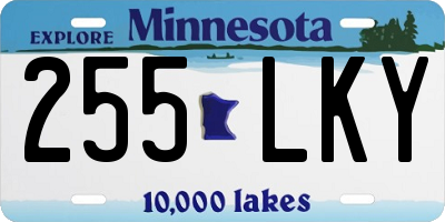 MN license plate 255LKY