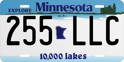 MN license plate 255LLC