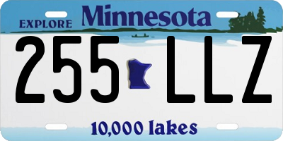 MN license plate 255LLZ