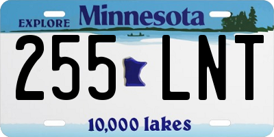 MN license plate 255LNT