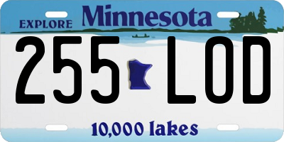 MN license plate 255LOD