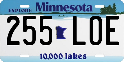 MN license plate 255LOE
