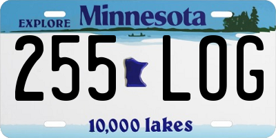MN license plate 255LOG