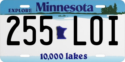 MN license plate 255LOI
