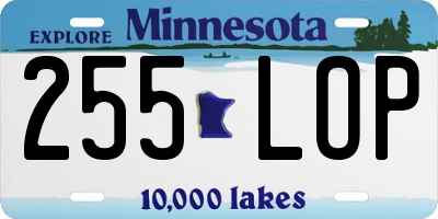 MN license plate 255LOP