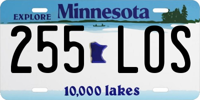 MN license plate 255LOS
