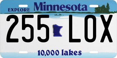 MN license plate 255LOX