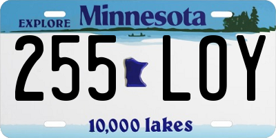 MN license plate 255LOY