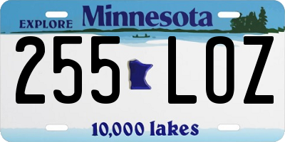MN license plate 255LOZ