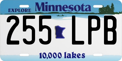 MN license plate 255LPB