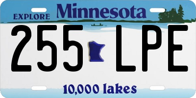 MN license plate 255LPE