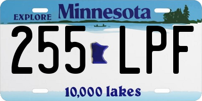 MN license plate 255LPF