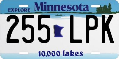 MN license plate 255LPK