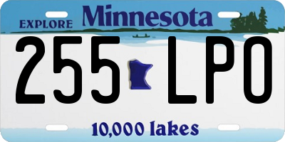 MN license plate 255LPO