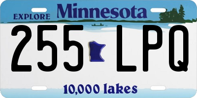 MN license plate 255LPQ