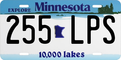 MN license plate 255LPS