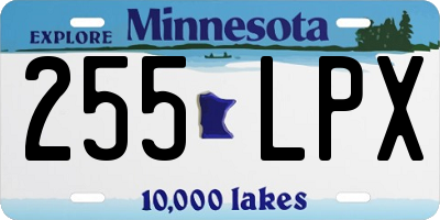 MN license plate 255LPX