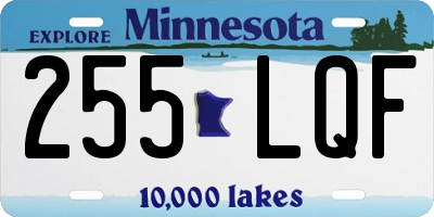 MN license plate 255LQF