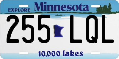 MN license plate 255LQL