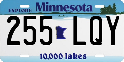 MN license plate 255LQY