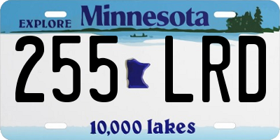 MN license plate 255LRD