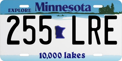 MN license plate 255LRE