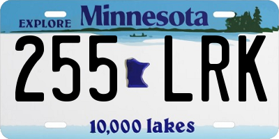 MN license plate 255LRK